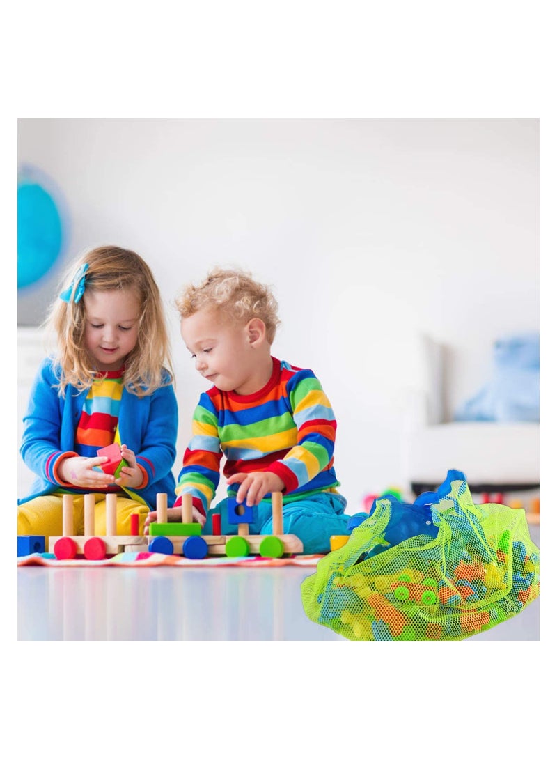 حقيبتان شبكيتان للتسوق على الشاطئ قابلة للطي، حقيبة كبيرة من الشبك، حقيبة تخزين للألعاب للأطفال، تخزين ألعاب الرمال والمناشف، تبقى بعيدة عن الرمال والماء أثناء السفر إلى البرك والشواطئ، 45 سم × 45 سم. - Image 3