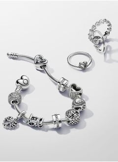 Pandora Violet Pandora Moments Snake Mesh Heart Clasp Bracelet  - Image 5