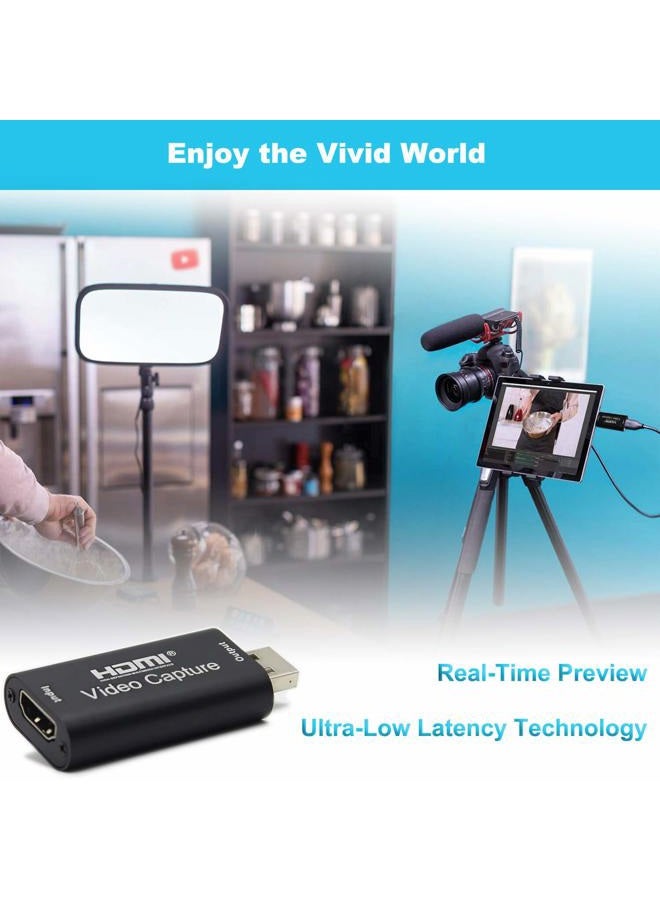 BlueAVS بطاقة التقاط الفيديو HDMI إلى USB 1080P للبث المباشر عبر كاميرا DSLR وكاميرا الفيديو وكاميرا الحركة - التقاط 1080P@30Hz (أسود معدني) - Image 3