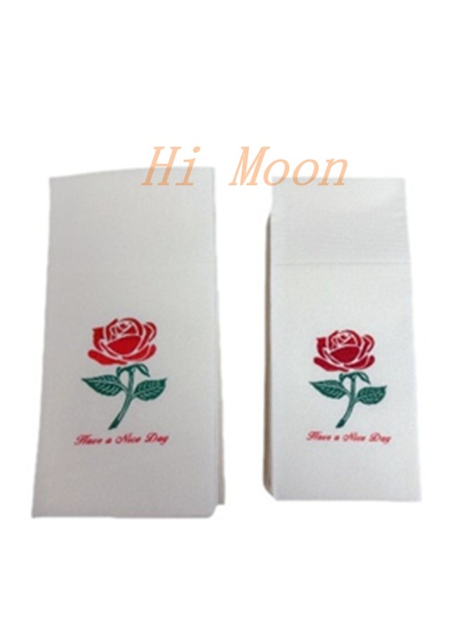 Hi Moon Disposable Cloth Like Napkins, Built-in Flatware Pocket, Wedding Party Linen Feel White Napkin, Prefolded for Silverware,50 Count  - Image 4