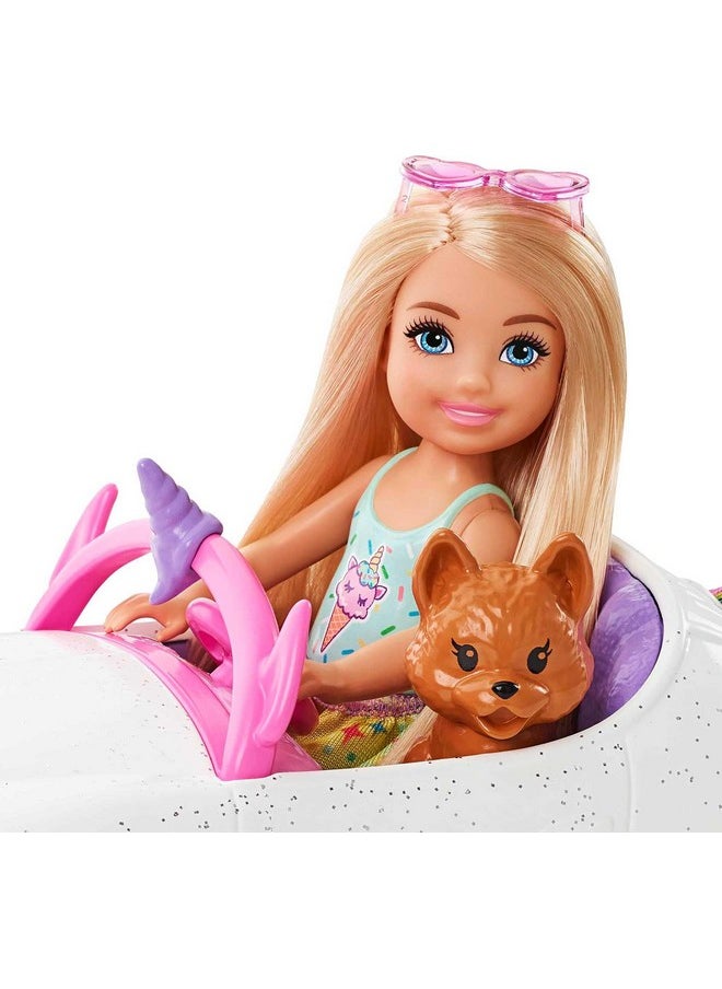 Barbie دُمية نادي تشيلسي (6 إنش شقراء) مع سيارة ذات ط-theme قوس قزح مفتوحة، جرو، ورقة ملصقات وإكسسوارات، هدية للأعمار من 3 سنوات وما فوق  - Image 5