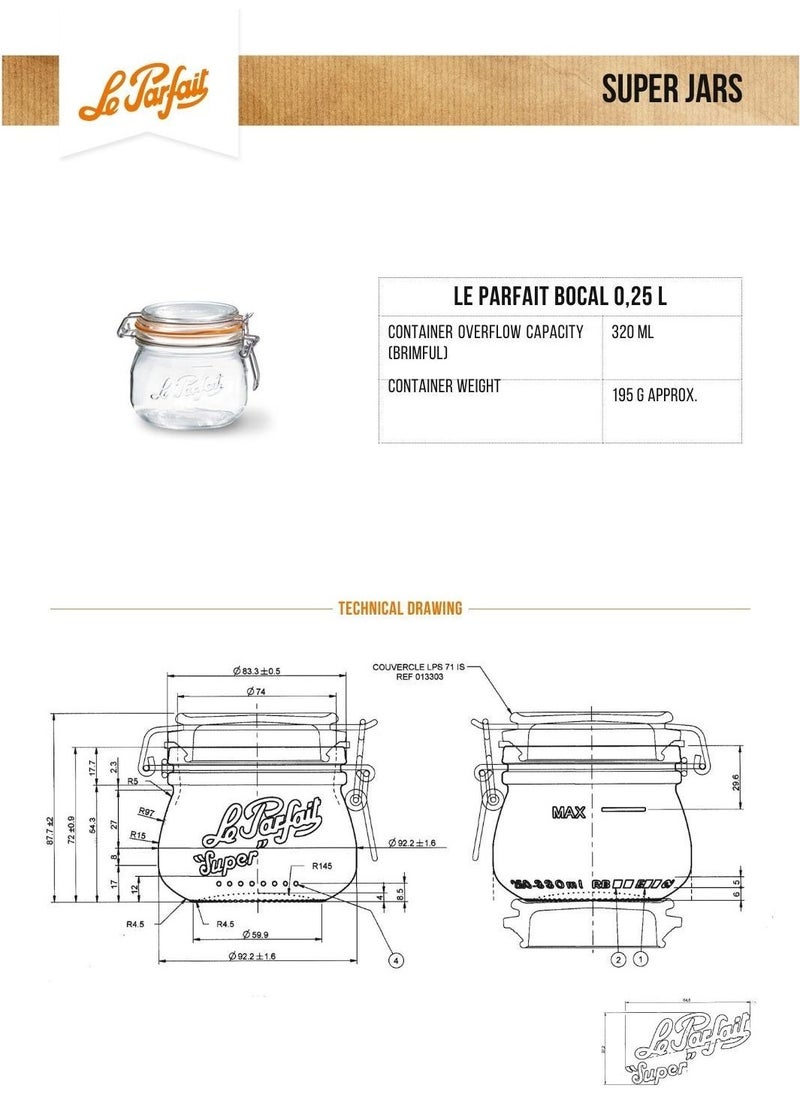 Le Parfait - Super Glass Jar 250 ml (2 Pieces) - Image 1