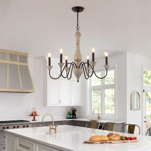 MEIXISUE French Country Chandelier,Farmhouse Vintage Antique Chandelier Pendant Light Fixtures for Kitchen Island Dining Room Living Room Foyer Entryway Office UL Listed - Image 2