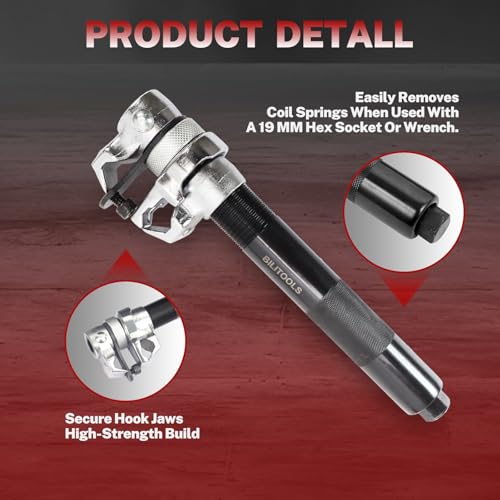 BILITOOLS 2-Piece Coil Spring Compressor Tool Heavy Duty Macpherson Strut Spring Compression Set with Safety Jaws and Holder, Max Load.2645LB - Image 3
