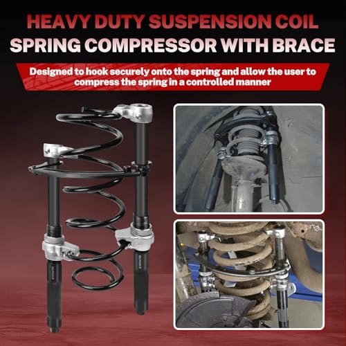 BILITOOLS 2-Piece Coil Spring Compressor Tool Heavy Duty Macpherson Strut Spring Compression Set with Safety Jaws and Holder, Max Load.2645LB - Image 2