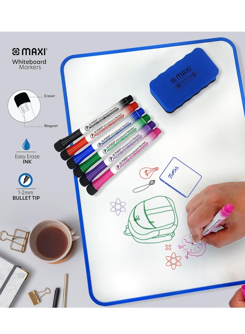Maxi مجموعة أقلام سبورة بيضاء مغناطيسية مكونة من 6 قطع مع ممحاة - Image 4