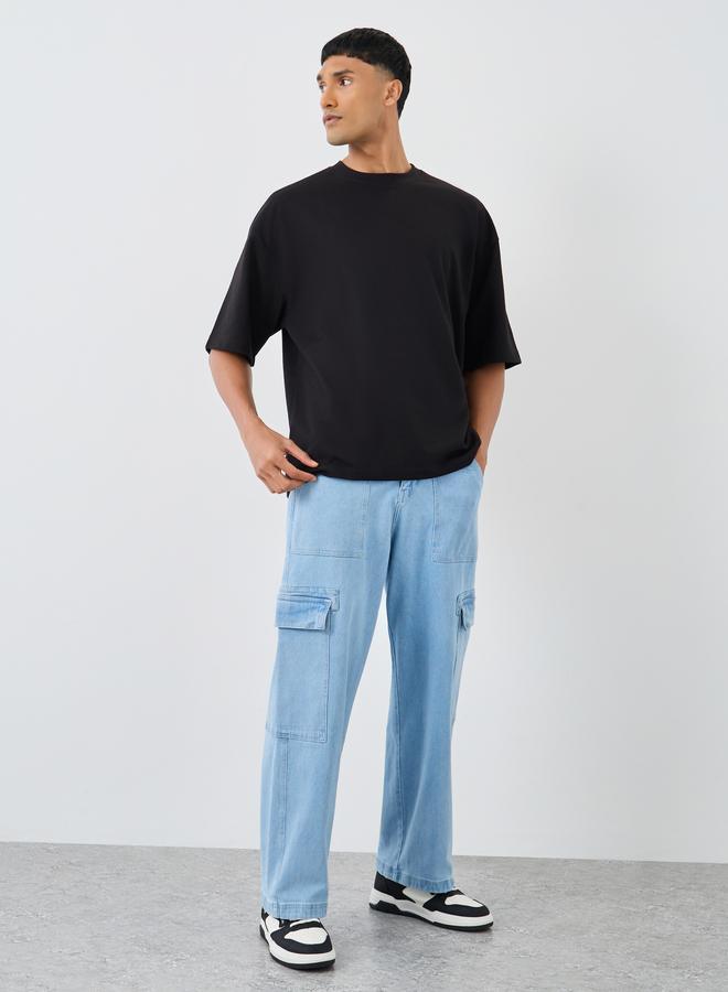 Styli Pack of 2 - Cotton Terry Boxy Crew Neck T-Shirt - Image 3