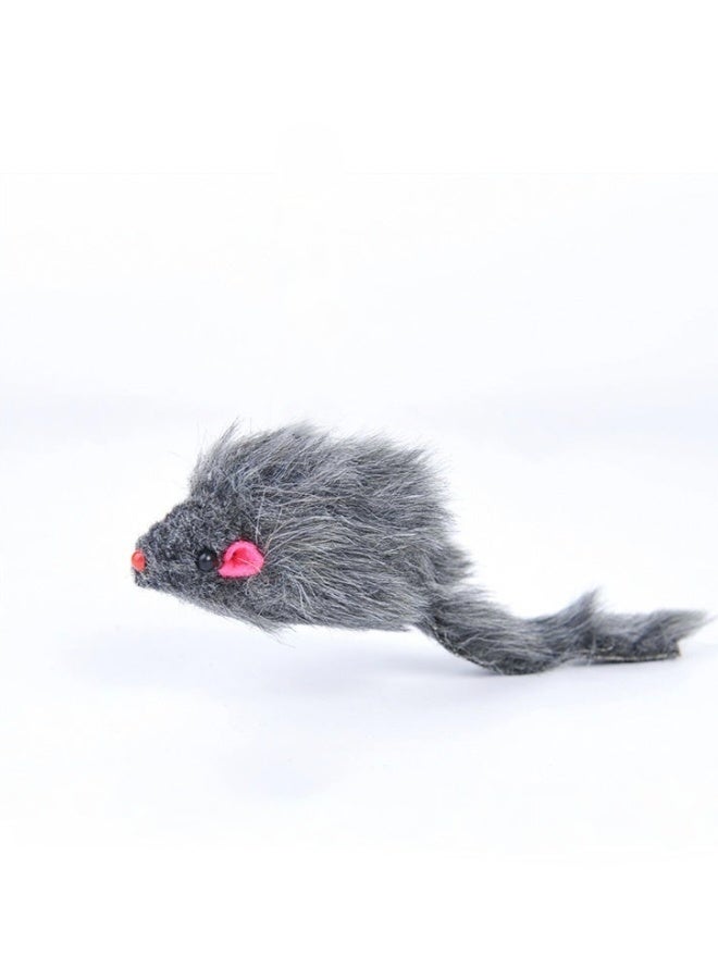 1 Pack Interactive Cat Feather Toys Retractable Teaser Toy Hanging Interactive Toys for Indoor Cats Kitten Play Chase Exercise Kitten Mental Exercise Toys Grey Mouse - Image 2