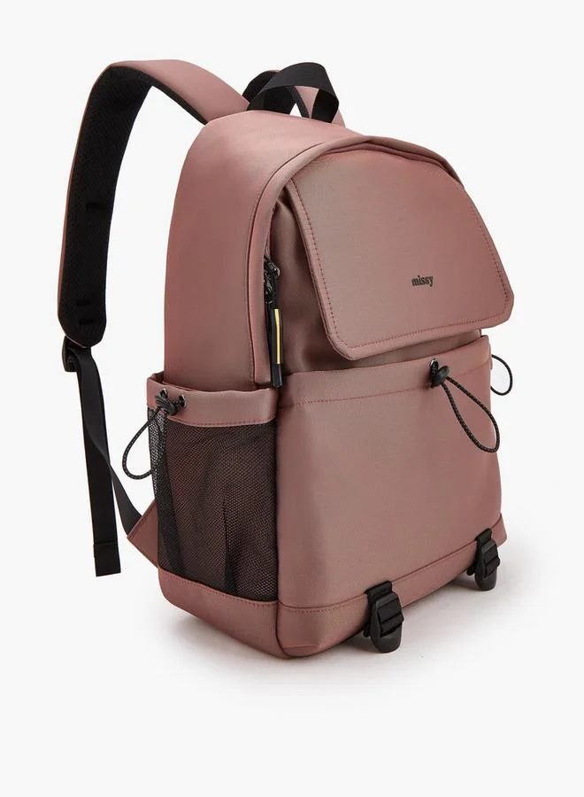 Missy PINK Solid Backpack With Front Bungee Cinch for Women | Best Price UAE
