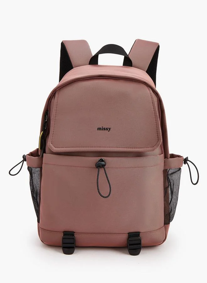 Solid Backpack With Front Bungee Cinch