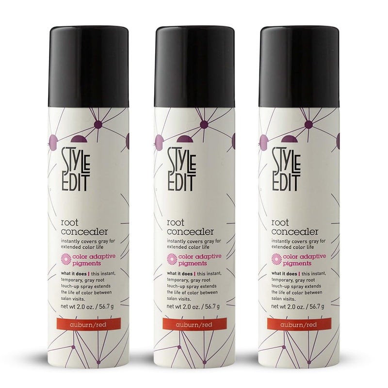 STYLE EDIT Root Concealer Touch Up Spray  Instantly Covers Grey Roots  Professional Salon Quality Cover Up Hair Products for Women AuburnRed 2 Ounce Pack of 3