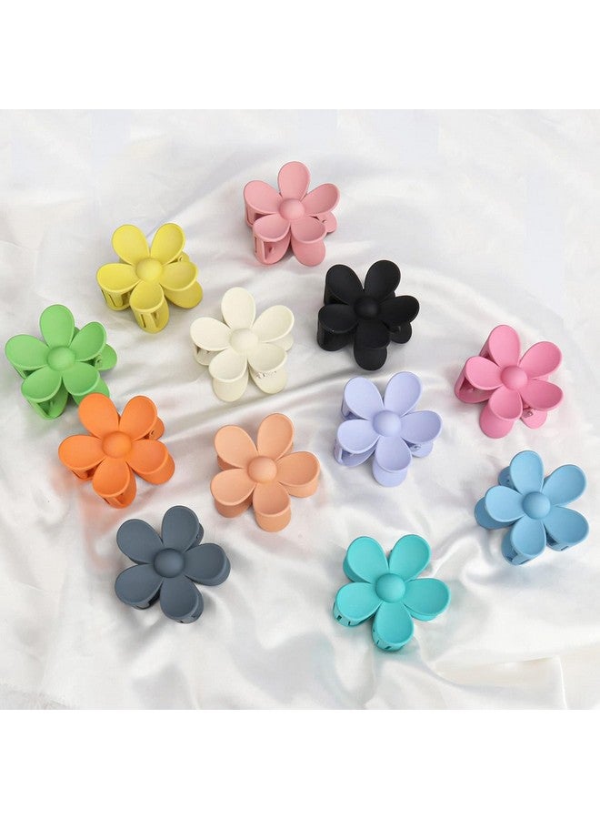QUILBOOL Flower Claw Clips Large Jaw Clips for Women Girls Thick Hair 12 Colors Matte Big Clips Non Slip Strong Hold Hair Catch Clips Barrettes Headwear Accessories for Thin Hair - 6pc, Multicolor. - Image 2