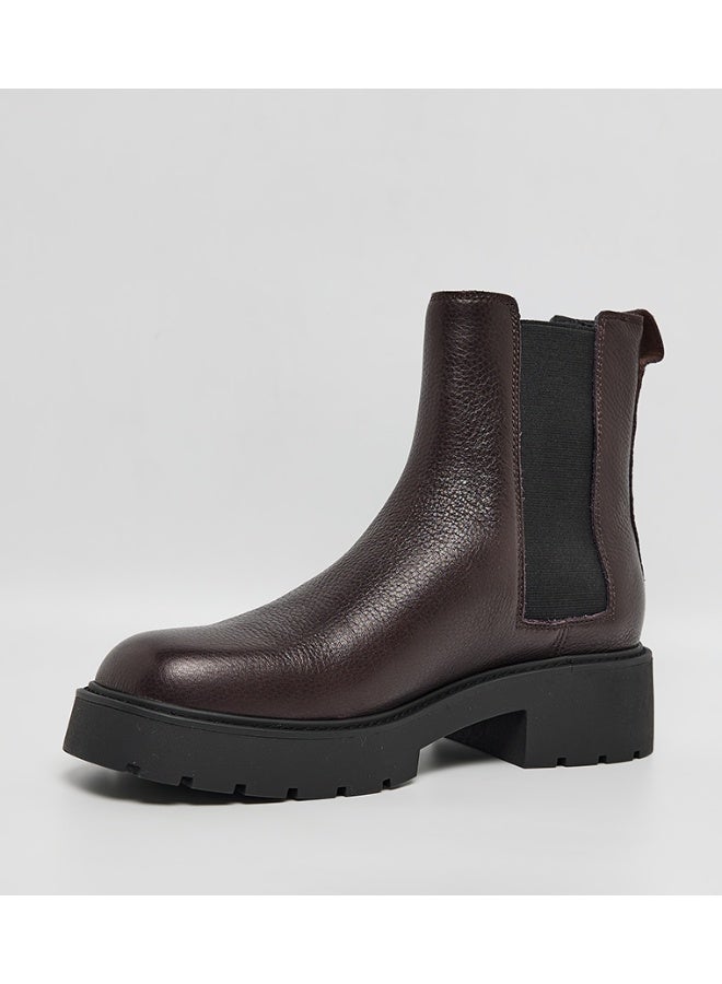 Calvin Klein Jeans Leather Chunky Square Toe Chelsea Boots - Image 2