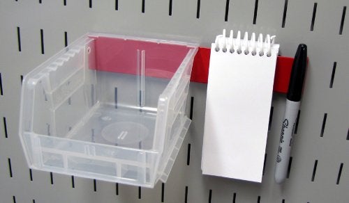 Wall Control 8in Accessory Hanger Tool Holder Bracket Pegboard Accessory Pegboard and Slotted Tool Board - Red - Image 2