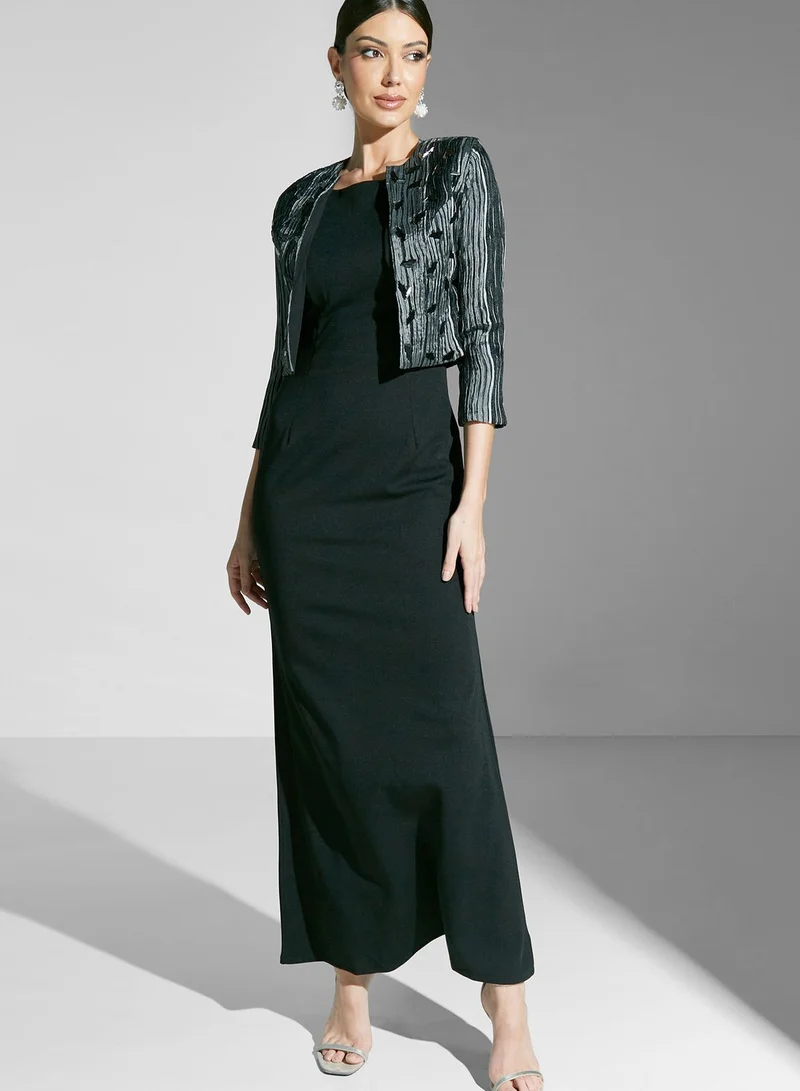 Namshi X Hadia Ghaleb Hadia Ghaleb Dress With Pleated Jacket