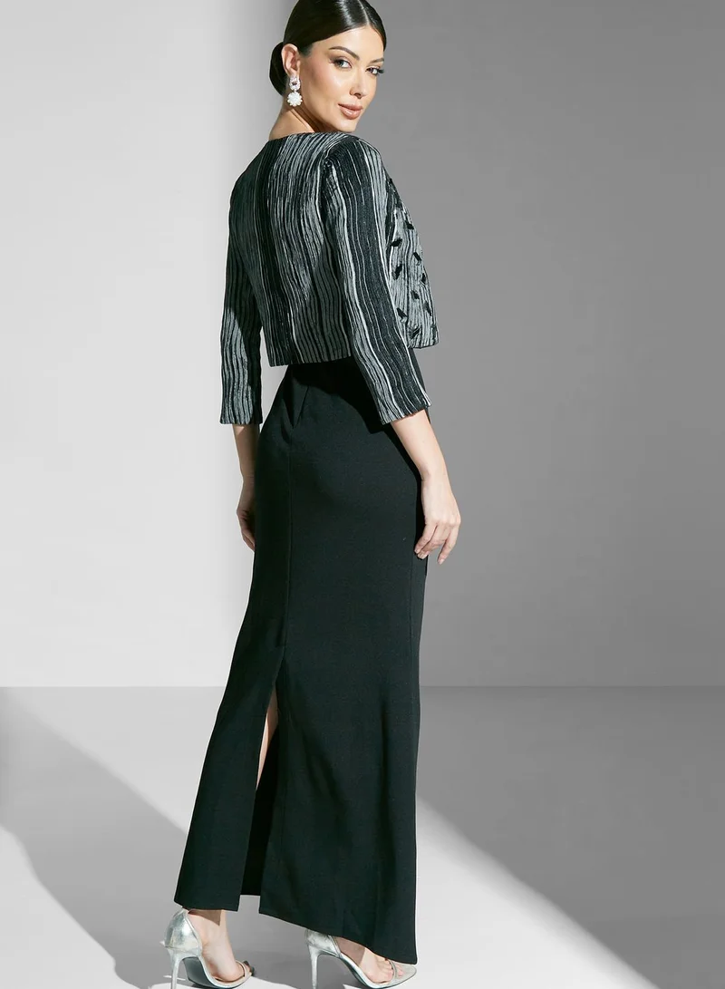 Namshi X Hadia Ghaleb Hadia Ghaleb Dress With Pleated Jacket