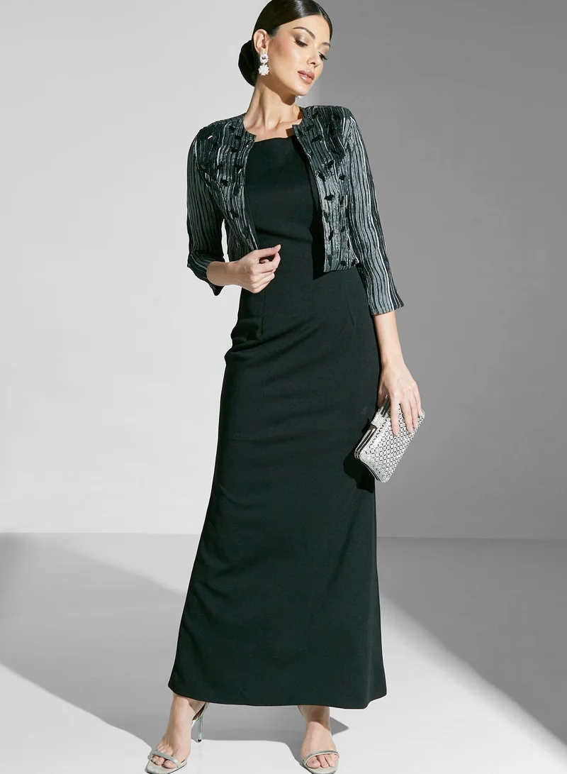 Namshi X Hadia Ghaleb Hadia Ghaleb Dress With Pleated Jacket