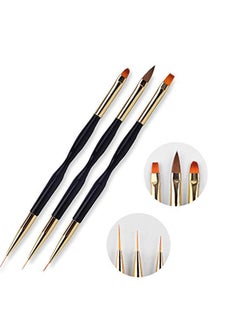 SYOSI Nail Pen, Nail Drawing Pen, Dual End Nail Art Pen Brush Acrylic Round Flat Painting Drawing Liner Nail Tools, Drawing Flower Pen, Durable, Easy to Clean, Nail Brush, High Quality 3 Pcs  - Image 1