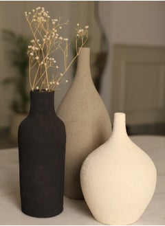 ba9ma The Petra Vase Set by Ba9ma, handcrafted from resin, is suitable for wooden shelves, dining rooms, and buffets.  - Image 4