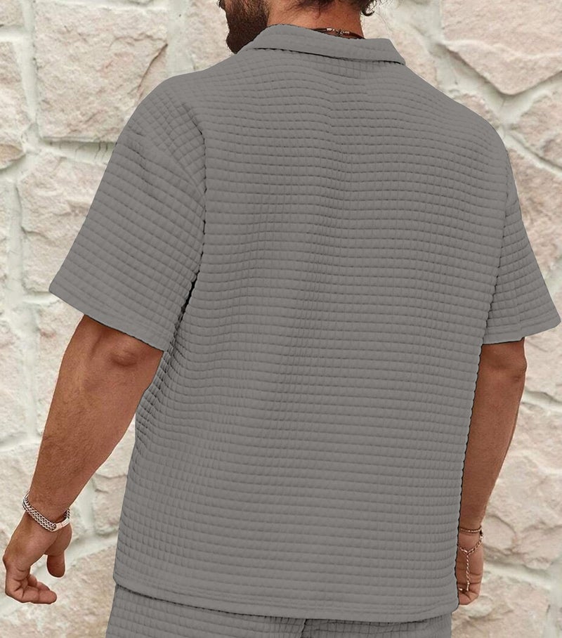 KAJARU Men's Polyester Polo T Shirt with Zip Spread Collar Neck Line Half Sleeves Solid Pattern Regular Fit and Standard Length_2XL Grey - Image 3