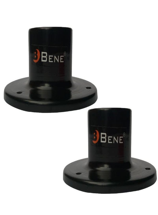 BENE Base Stand Round for Garden Lights for Home, 11 CM, Stand for Lamps Outdoor, Main Gate Lamp Base for Garden, Outdoor & Patio (Black, Pack of 2) - Image 1