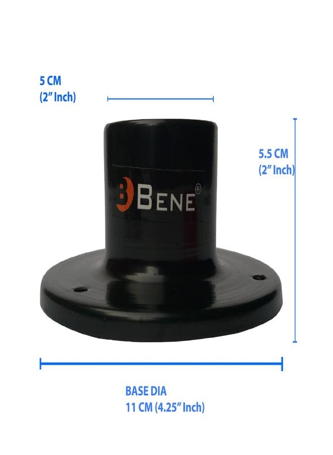 BENE Base Stand Round for Garden Lights for Home, 11 CM, Stand for Lamps Outdoor, Main Gate Lamp Base for Garden, Outdoor & Patio (Black, Pack of 2) - Image 3