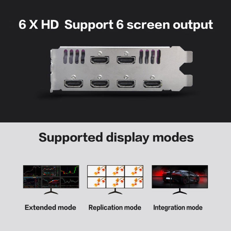 yeston Graphics Card 4GB GDDR5 128Bit 6 HD Ports Support 6 Screens Display - 4500MHz Memory Clock Frequency Video Card for Smooth Gaming Experience - Image 2