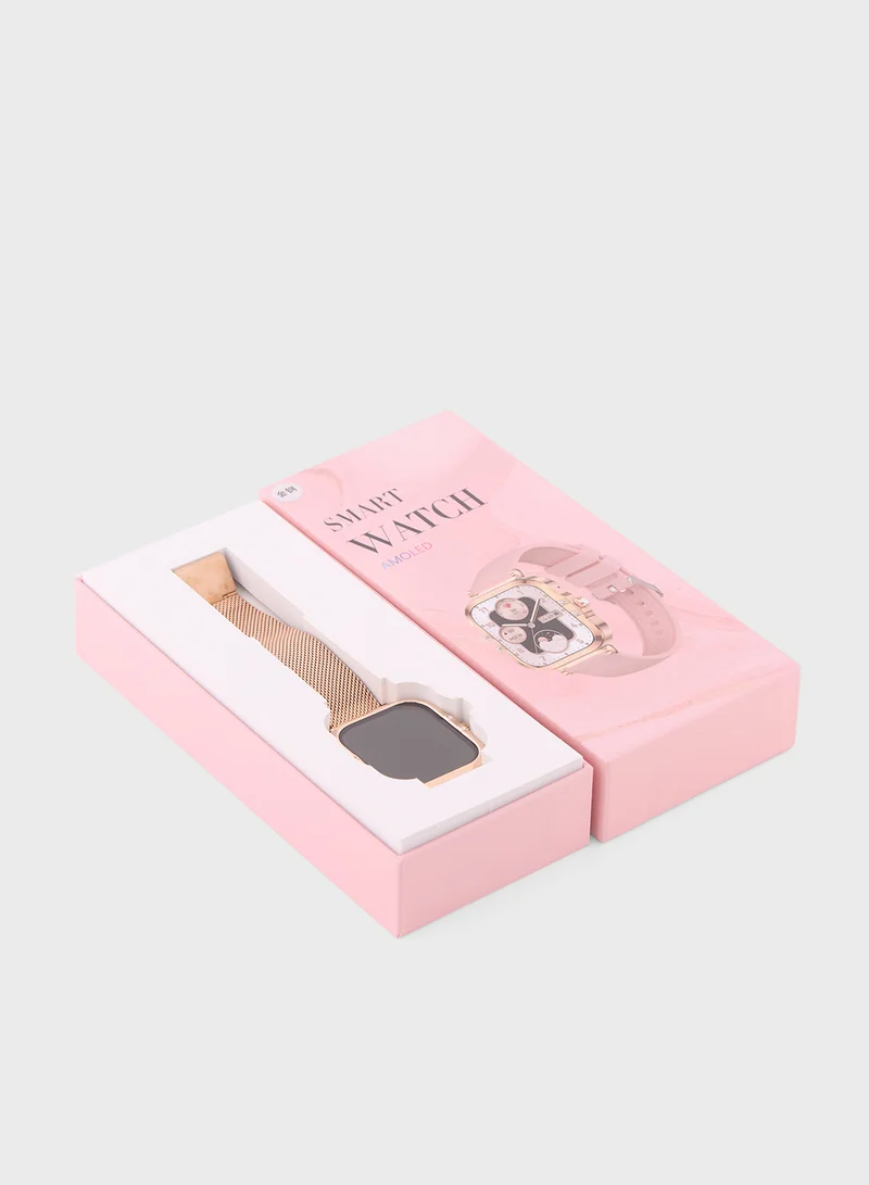 Ginger Amoled Smart Watch With Bluetooth Call, Heart Rate, Blood Pressure And Blood Oxygen Monitoring