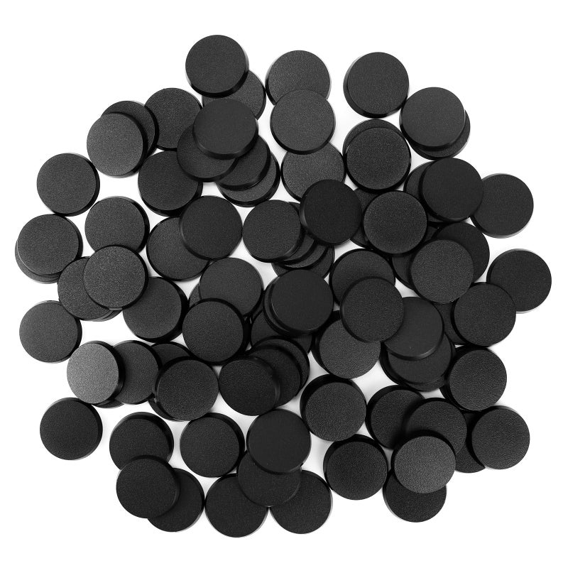 FIGURESLAB 100PCS 40mm157inch Textured Plastic Black Round Miniature Bases Model Base for Gaming Miniatures or Wargames Table Top Games - Image 3