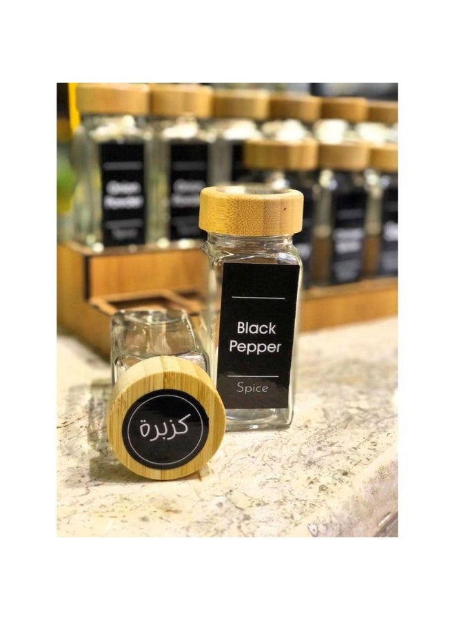 XiuWoo 120ml Glass Storage Jars Set, Set of 12 Borosilicate Glass Container Storage Jars with Lid, Glass Storage Jars Set with Labels, and Silicone Funnel - Image 2