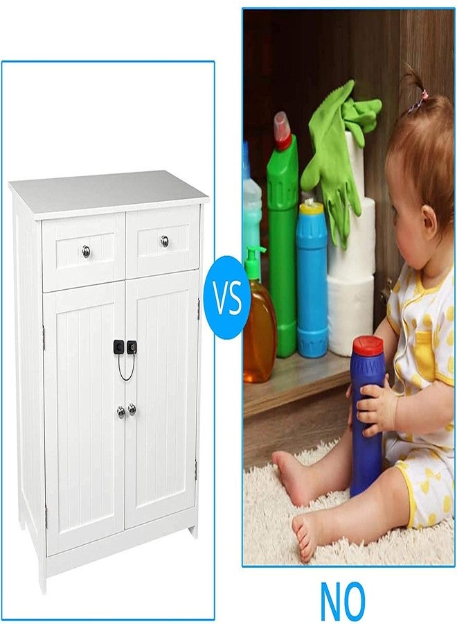 Olpad أقفال أبواب أولباد، وقفل ثلاجة بمفاتيح، وقفل درج ملفات، وقفل خزانة أمان للأطفال مع لاصق قوي - Image 2