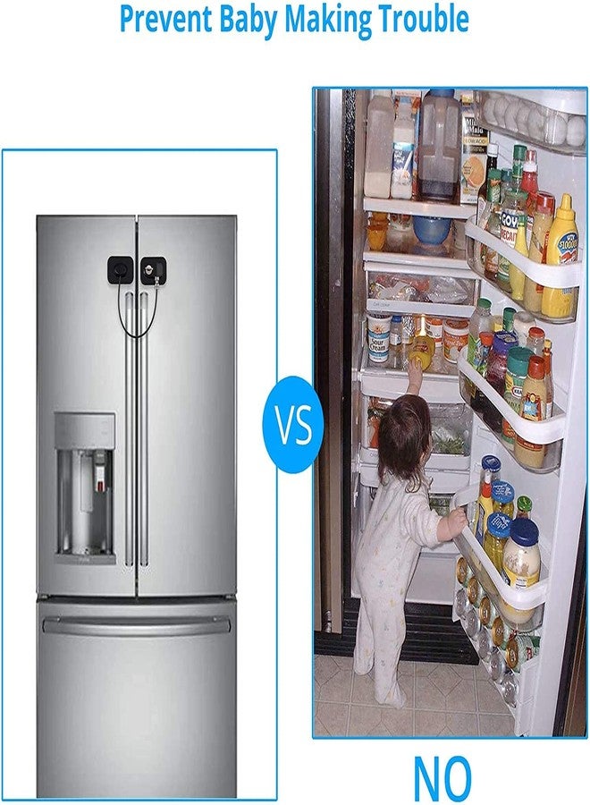 Olpad أقفال أبواب أولباد، وقفل ثلاجة بمفاتيح، وقفل درج ملفات، وقفل خزانة أمان للأطفال مع لاصق قوي - Image 3