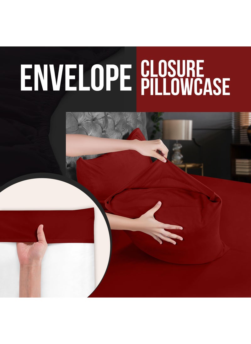Utopia Bedding Utopia Bedding Queen Pillow Cases - 2 Pack - Envelope Closure - Soft Brushed Microfiber Fabric - Shrinkage and Fade Resistant Pillow Covers 20 X 30 Inches (Queen  Red)  - Image 3
