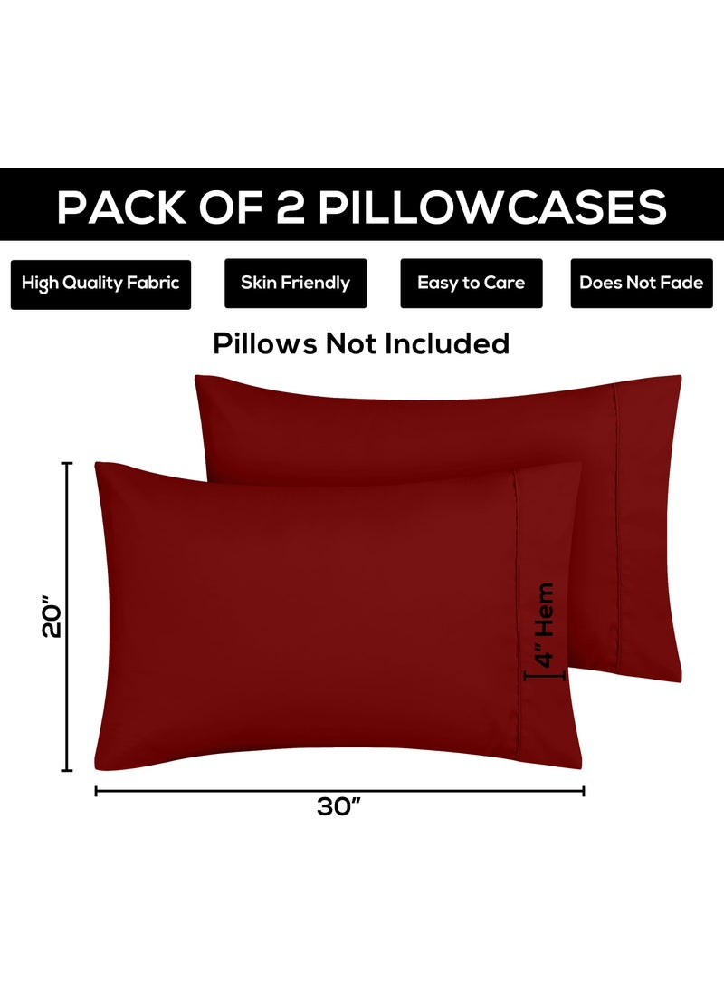 Utopia Bedding Utopia Bedding Queen Pillow Cases - 2 Pack - Envelope Closure - Soft Brushed Microfiber Fabric - Shrinkage and Fade Resistant Pillow Covers 20 X 30 Inches (Queen  Red)  - Image 4
