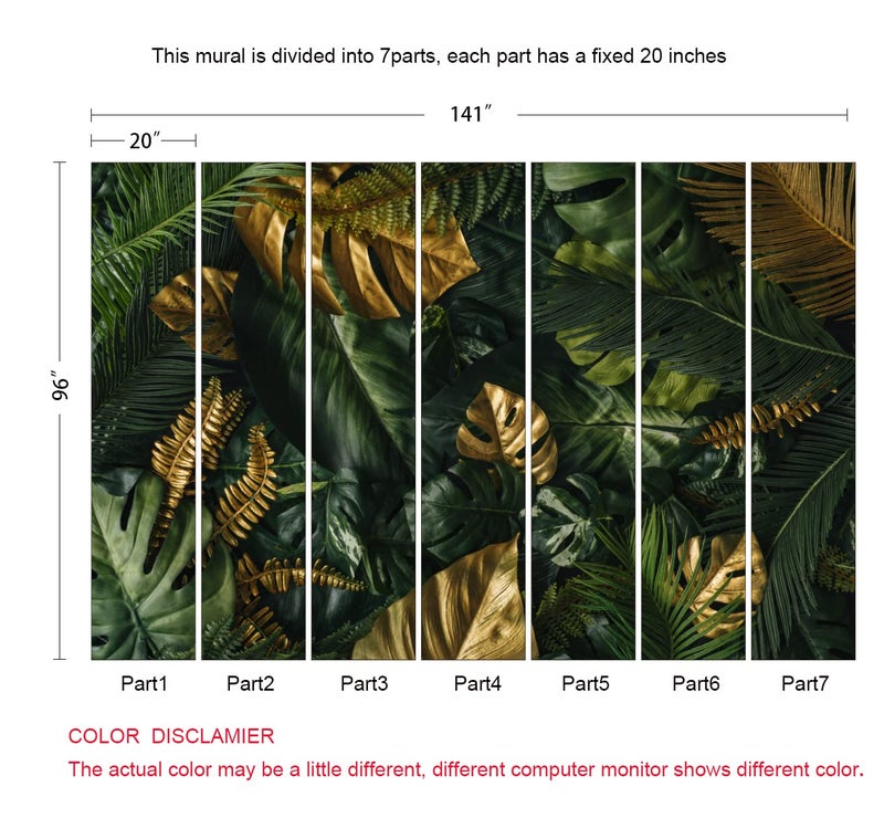 MFWFM Tropical Wallpaper Jungle Banana Leaf Wall Mural Wallpaper for Living Room (Not Peel n' Stick) - Image 5