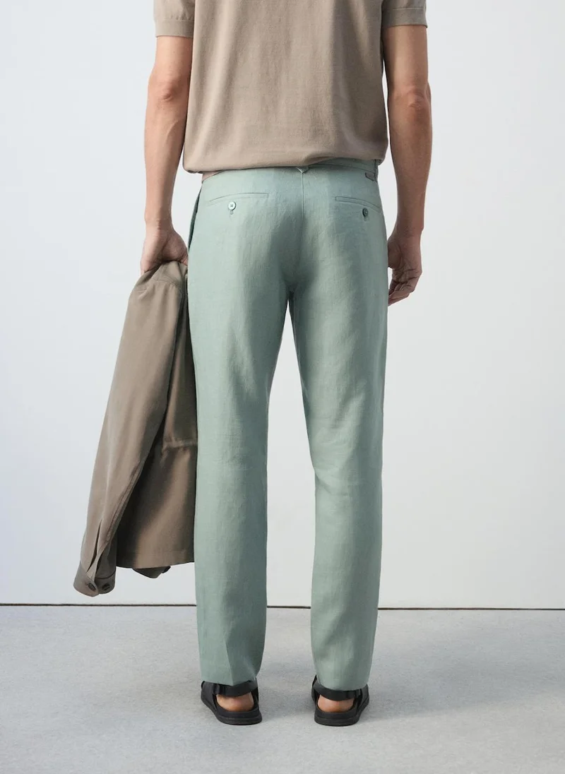 Mango Man Trousers Oyster