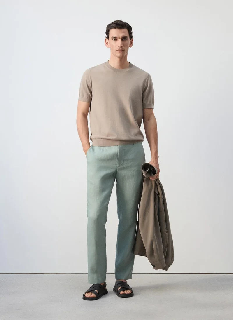 Mango Man 44-ESMERALDA Trousers Oyster for Men | Best Price UAE