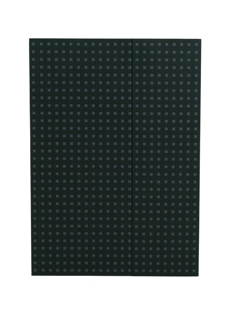 Paper-Oh Quadro Black on Grey A4 Lined Wrap Closure 112 Pages 100gsm Notebook - Image 1