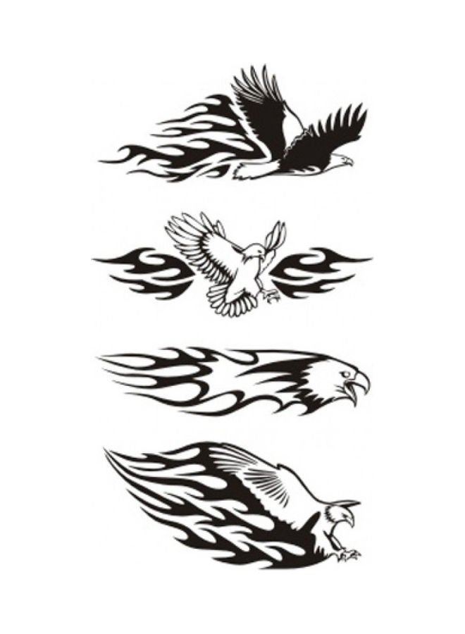 مجموعة تاتو مؤقت مضاد للماء مكونة من 4 قطع أسود