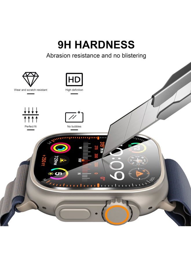 Suoman 2-Pack for Apple Watch Ultra/Ultra 2 49mm Screen Protector,[Full Cover Protective] 9H Hardness Tempered Glass Screen Protector for iWatch Ultra/Ultra 2 49mm with Auto-alignment Installation Kit - Image 4