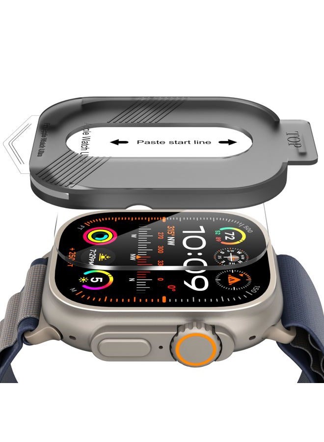 Suoman 2-Pack for Apple Watch Ultra/Ultra 2 49mm Screen Protector,[Full Cover Protective] 9H Hardness Tempered Glass Screen Protector for iWatch Ultra/Ultra 2 49mm with Auto-alignment Installation Kit - Image 1