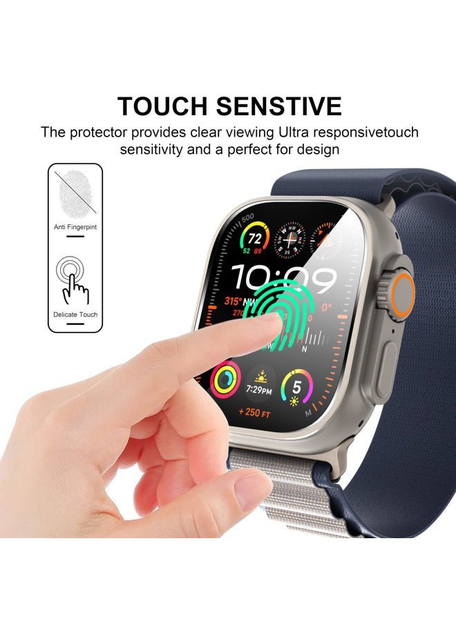 Suoman 2-Pack for Apple Watch Ultra/Ultra 2 49mm Screen Protector,[Full Cover Protective] 9H Hardness Tempered Glass Screen Protector for iWatch Ultra/Ultra 2 49mm with Auto-alignment Installation Kit - Image 5