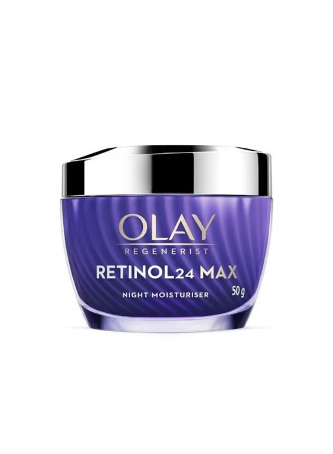 Olay Retinol24 Max Night Cream l Visibly Reduces Fine Lines in 7 Nights Max Repair Max Hydration l No Redness or Irritation Fragrance Free l Normal Oily Dry and Combination Skin l 50g - Image 1