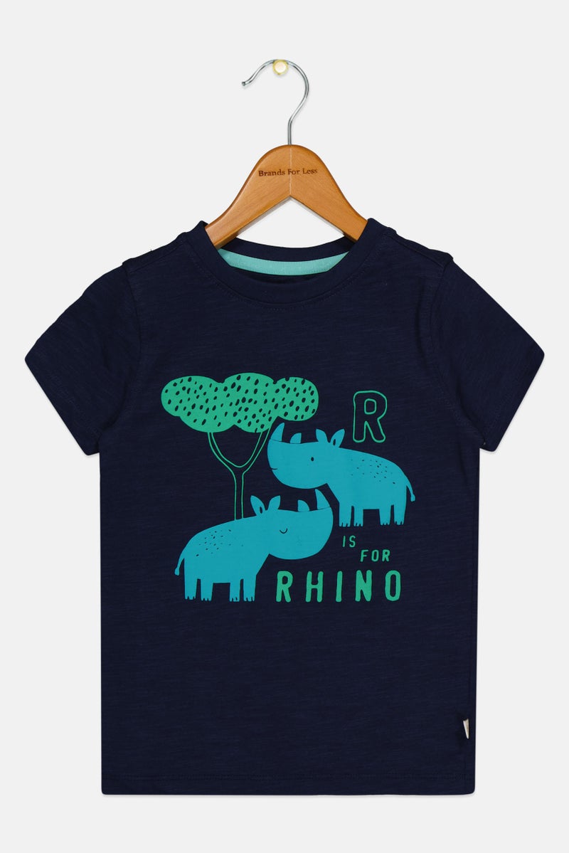 Hamleys Toddlers Boy Crew Neck Short Sleeve Graphic Print T-Shirt, Navy - Image 3