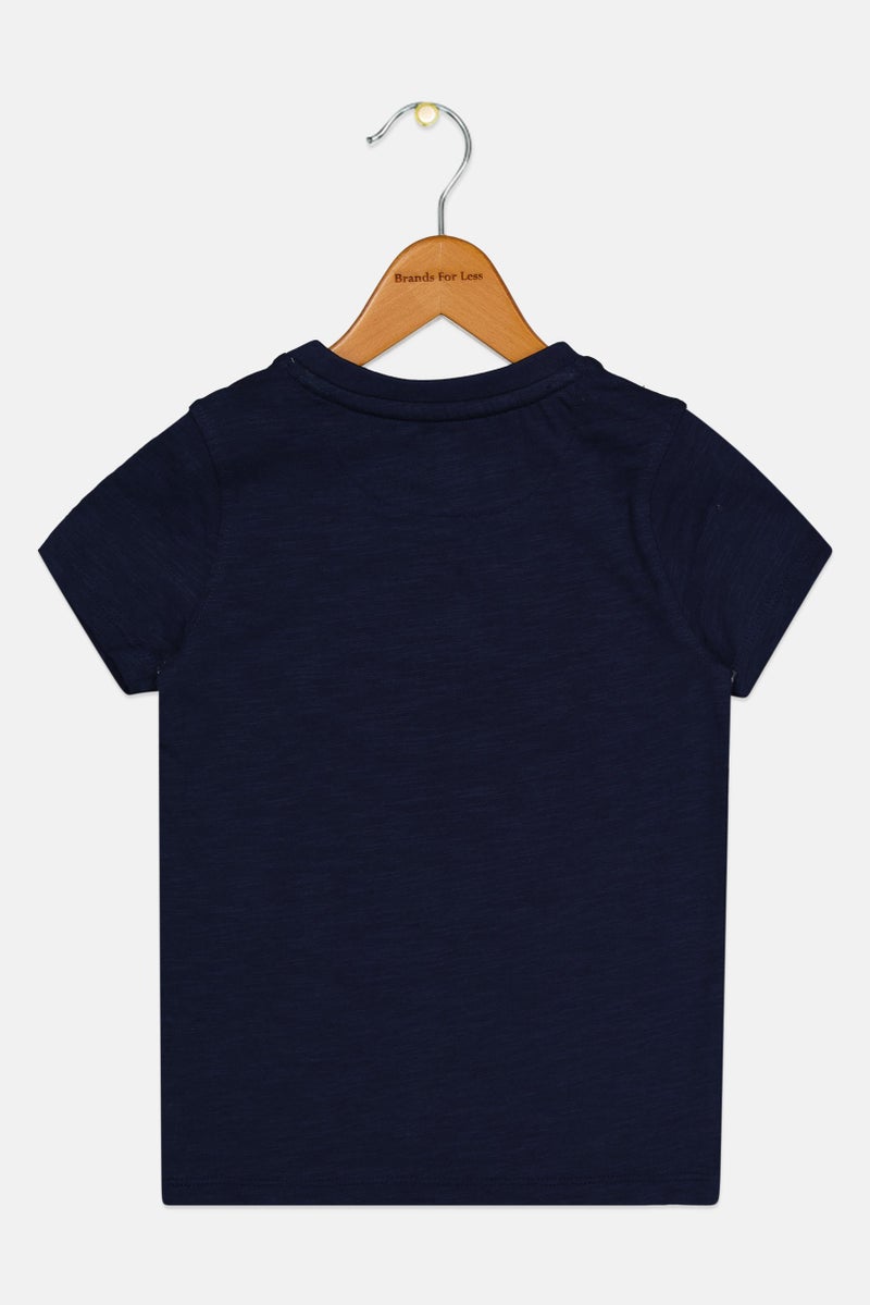 Hamleys Toddlers Boy Crew Neck Short Sleeve Graphic Print T-Shirt, Navy - Image 2