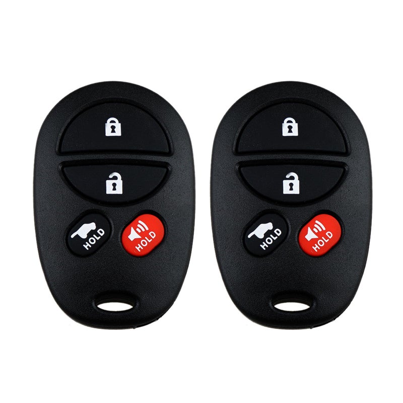 TG Auto Keyless Key Fob Remote Control Replacement for 2004  2018 Toyota Sequoia Solara Avalon Highlander Sienna Tacoma GQ43VT20T 315MHz 4 Buttons Set of 2