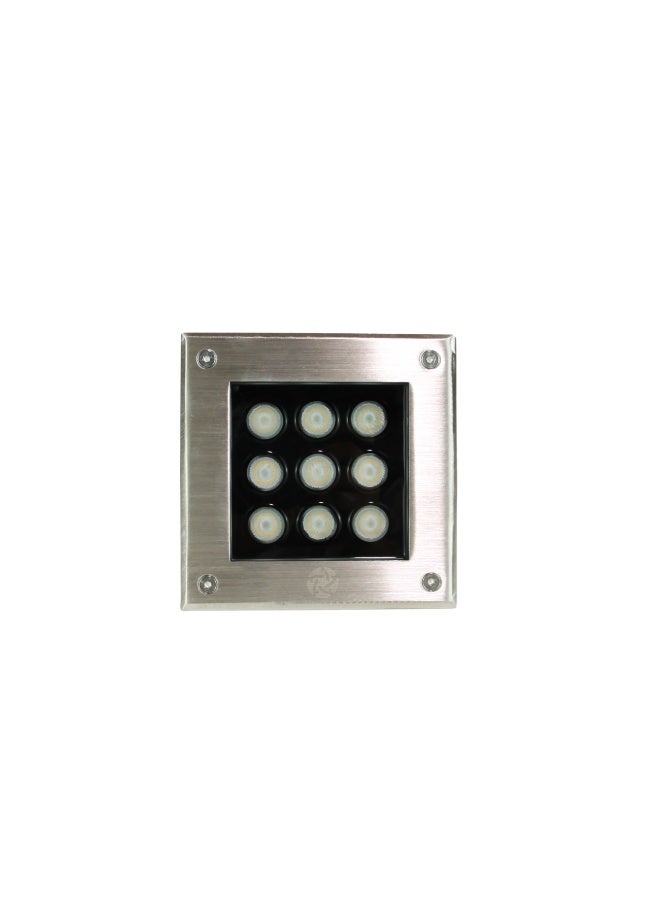 ALFRIDAY Outdoor In‑Ground Square LED Inground Light, 9W 3000K IP65, Stainless Steel Top - Image 1
