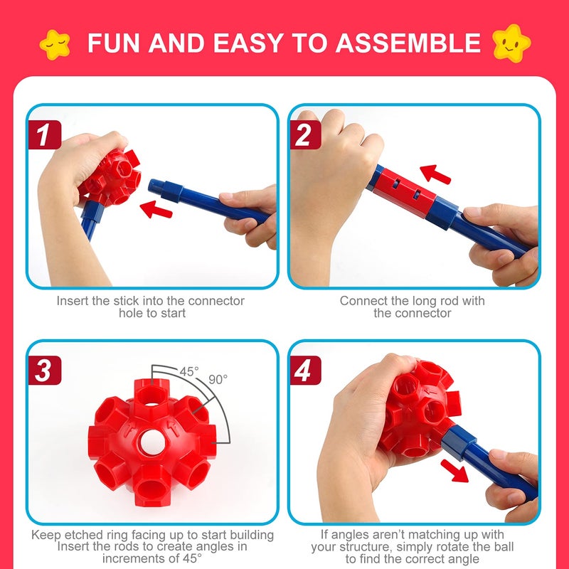 spring flower Fort Building Kit for Kids,STEM Construction Toys, Christmas & Birthday Gift for 4 5 6 7 8 9 10 11 12 Years Old Boys and Girls,Ultimate Creative Set for Indoor & Outdoors Activity,140 Pcs,Original - Image 3