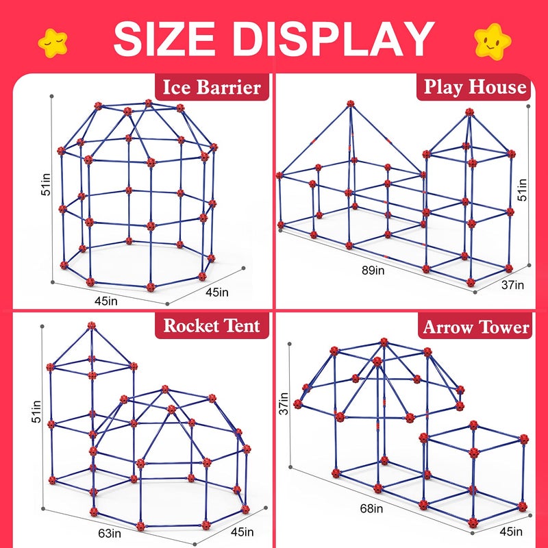 spring flower Fort Building Kit for Kids,STEM Construction Toys, Christmas & Birthday Gift for 4 5 6 7 8 9 10 11 12 Years Old Boys and Girls,Ultimate Creative Set for Indoor & Outdoors Activity,140 Pcs,Original - Image 2