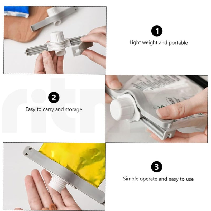Ritmo Bag Clips for Food Storage Sealing Clip with Cap Grey Plastic Sealer Clamp for Kitchen Food Preservation 5 - Image 5